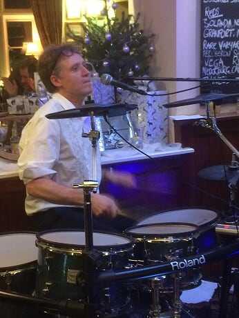 Bob playing drums